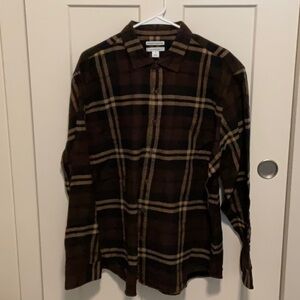 Amazon Essentials Dark Brown Plaid Flannel